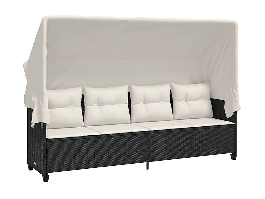 Salon de jardin 5 pcs avec coussins noir résine tressée