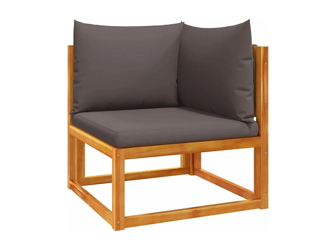 Salon de jardin avec coussins 5 pcs Bois d'acacia solide