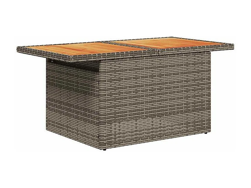 Salon de jardin avec coussins 6 pcs gris résine tressée acacia