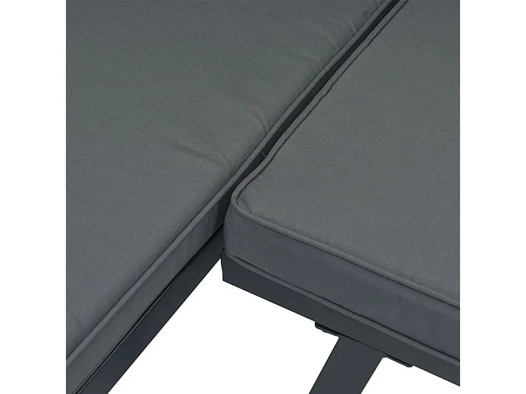 Salon de jardin 3 pcs avec coussins noir aluminium