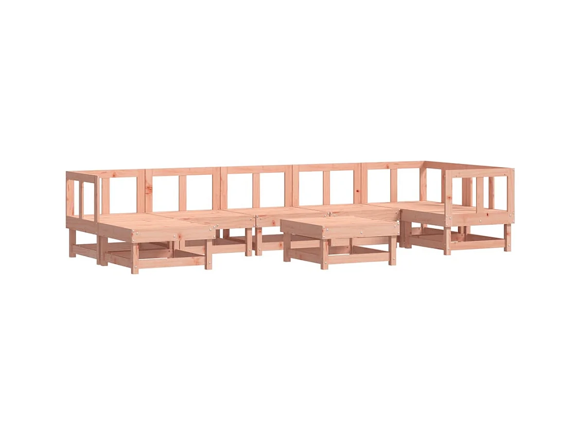 Salon de jardin 8 pcs avec coussins bois massif douglas