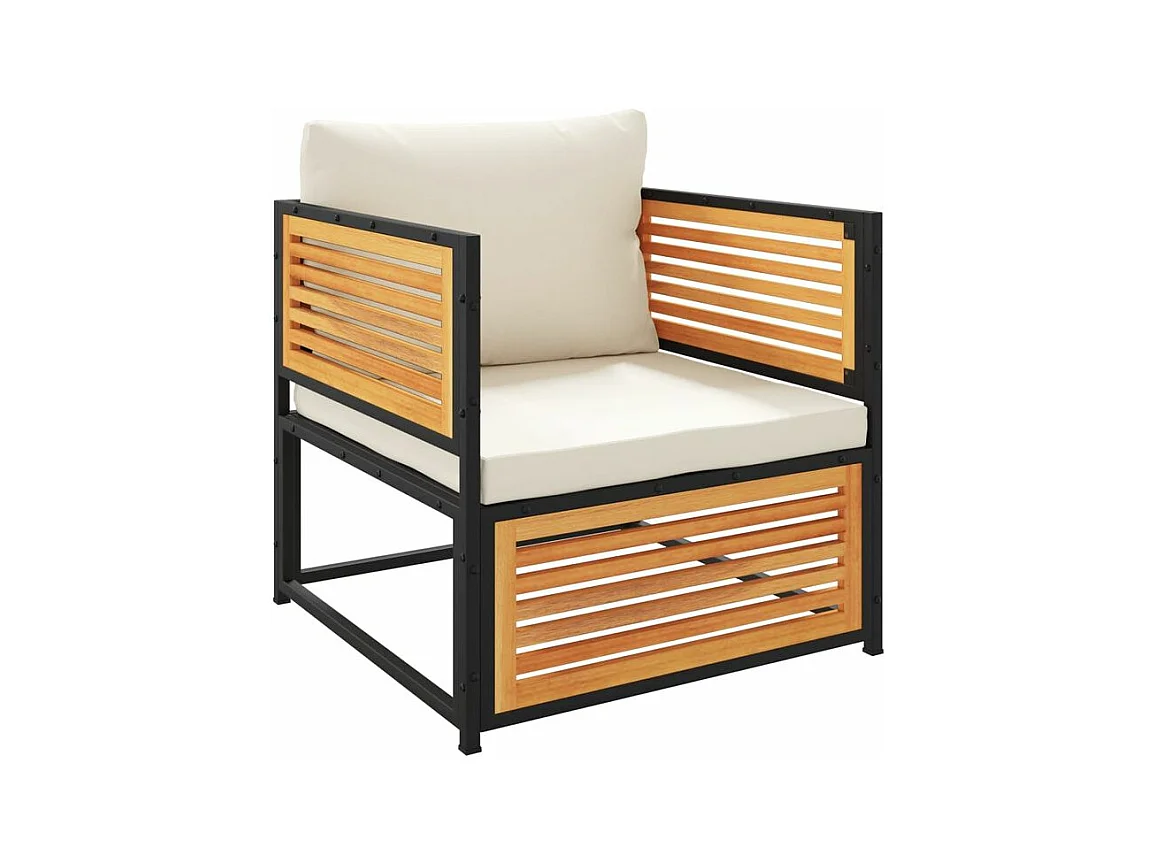 Salon de jardin avec coussins 12 pcs bois massif d'acacia