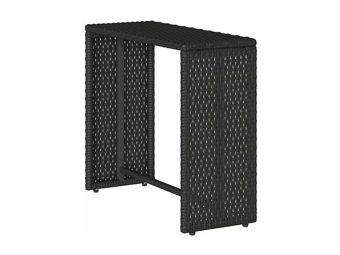 Salon de jardin 5 pcs avec coussins empilable noir polyrotin