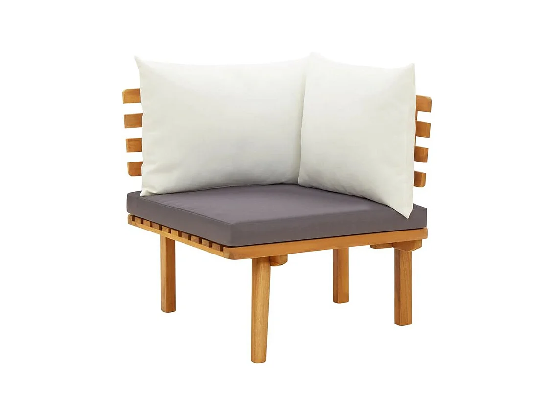 Salon de jardin 11 pcs avec coussins Bois d'acacia solide