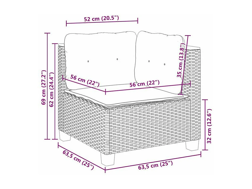 Salon de jardin avec coussins 5 pcs beige résine tressée