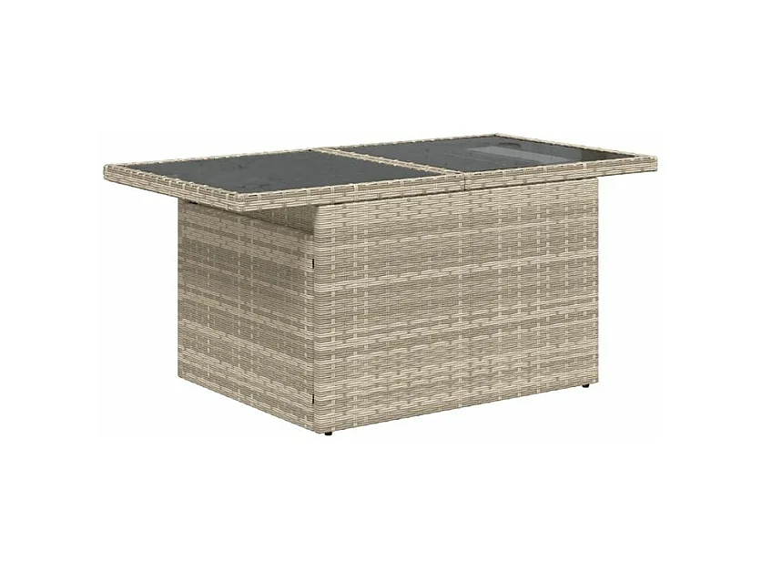 Salon de jardin avec coussins 10 pcs gris clair résine tressée