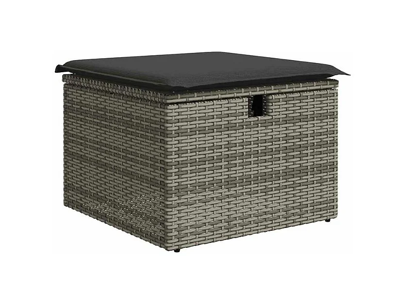 Salon de jardin 6 pcs avec coussins gris résine tressée