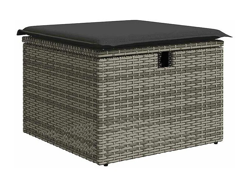 Salon de jardin 6 pcs avec coussins gris résine tressée