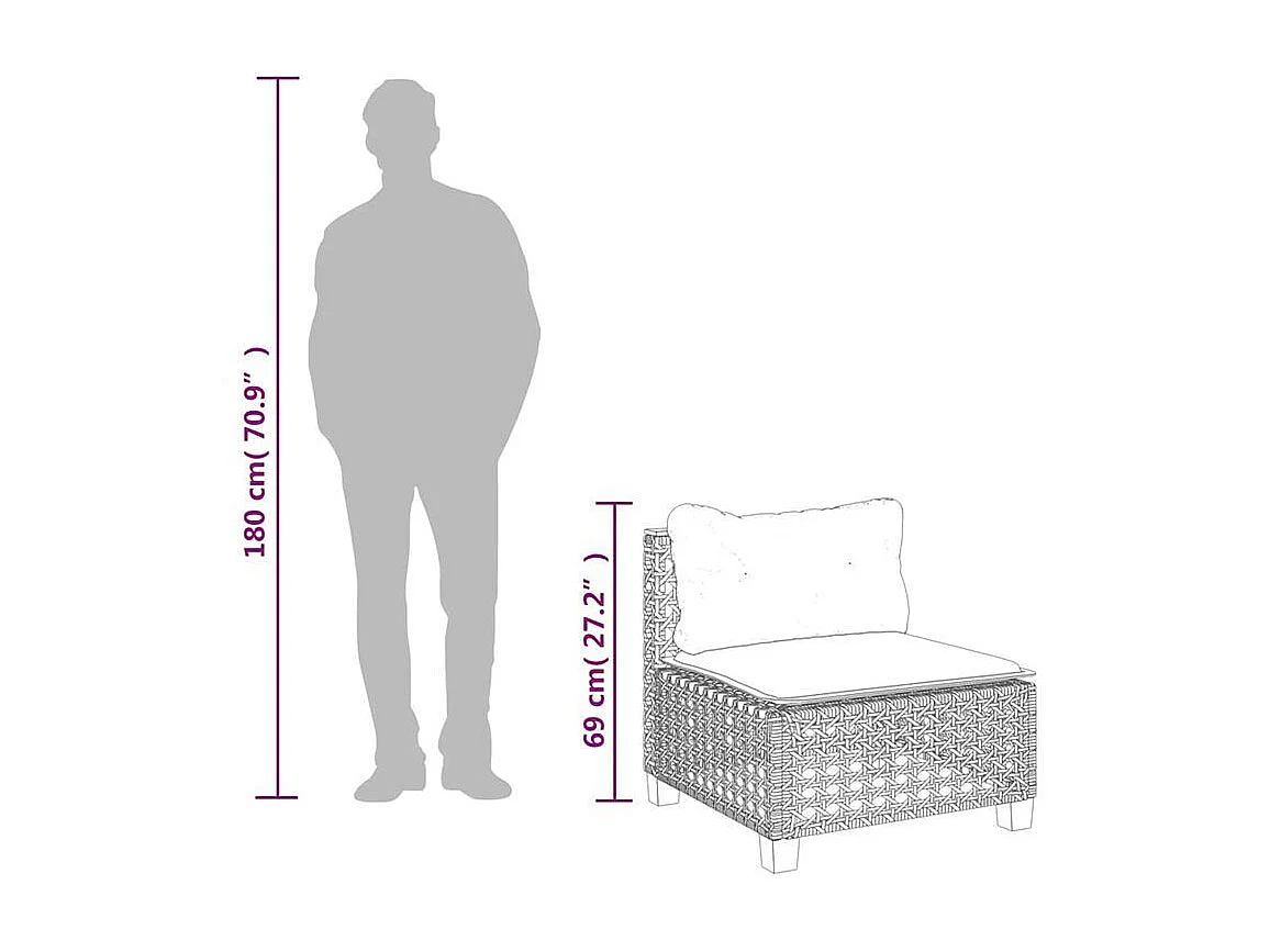 Salon de jardin avec coussins 6 pcs beige résine tressée