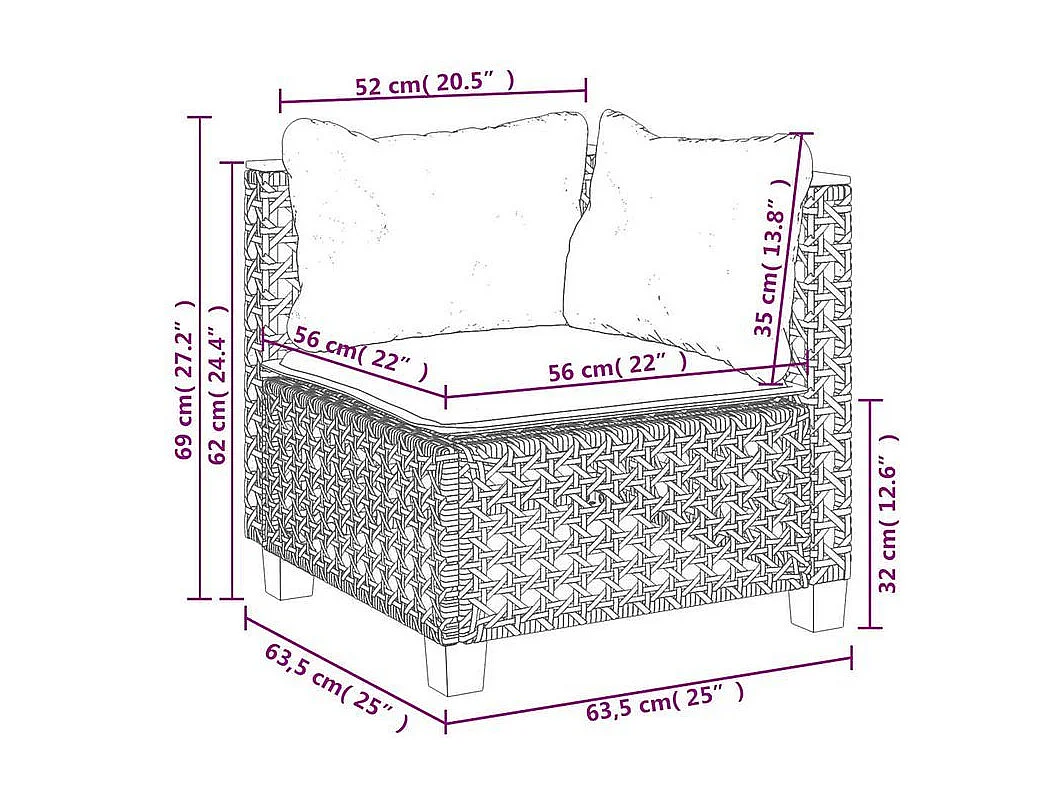 Salon de jardin avec coussins 6 pcs beige résine tressée