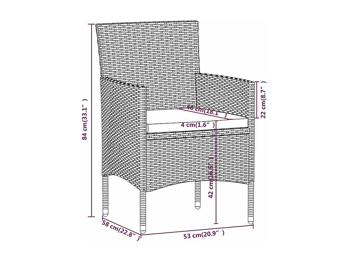 Meubles à dîner jardin 5pcs Résine tressée et verre trempé Gris