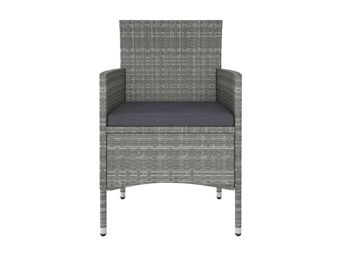 Meubles à dîner jardin 5pcs Résine tressée et verre trempé Gris