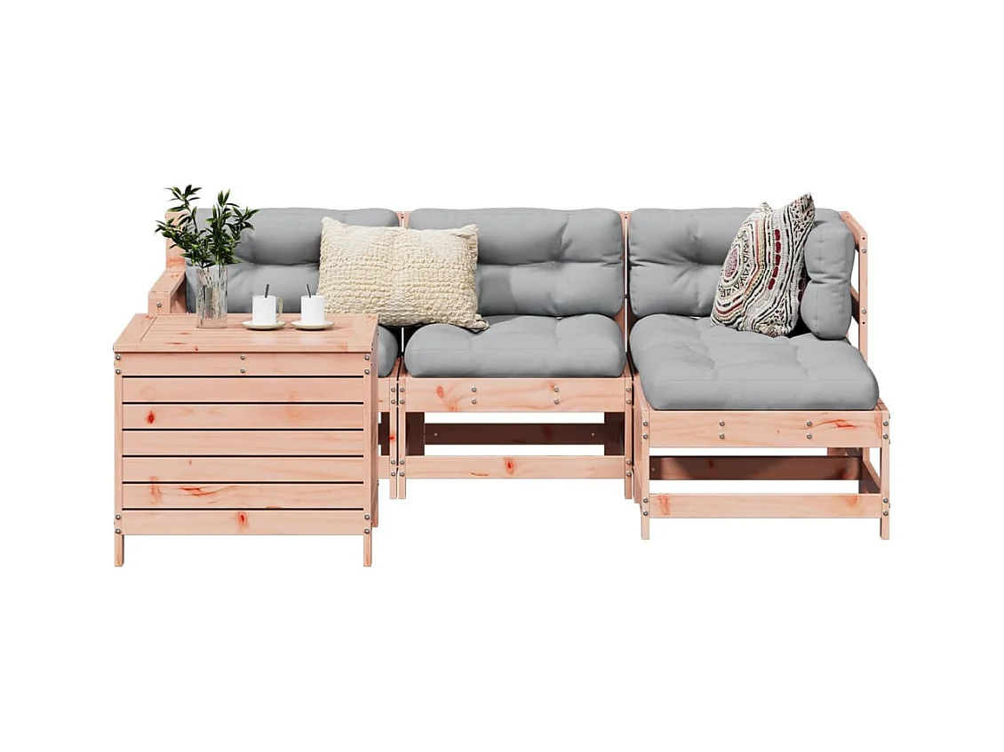 Salon de jardin 5 pcs bois massif sapin de douglas