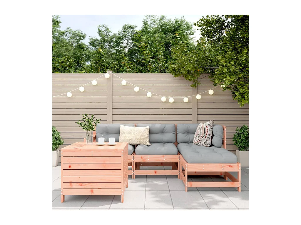 Salon de jardin 5 pcs bois massif sapin de douglas