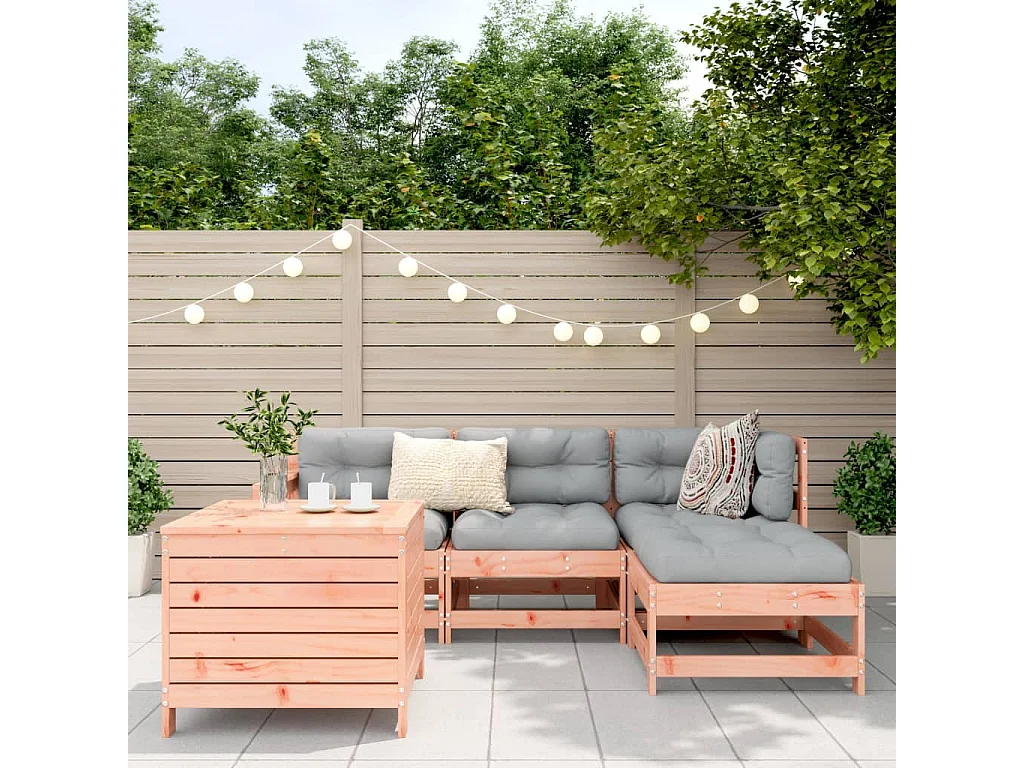 Salon de jardin 5 pcs bois massif sapin de douglas