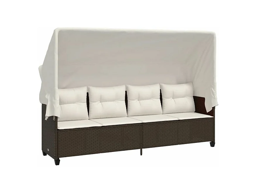 Salon de jardin avec coussins 5 pcs marron résine tressée