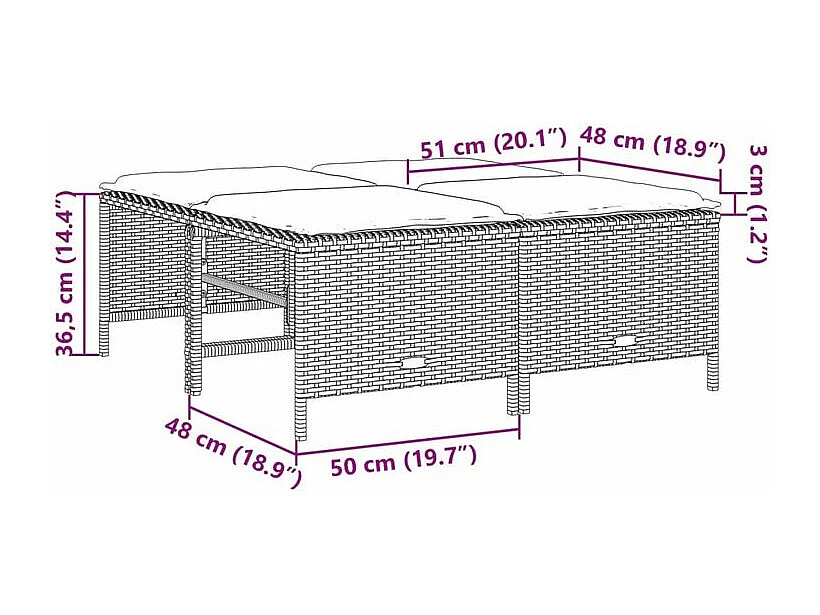 Salon de jardin avec coussins 5 pcs marron résine tressée