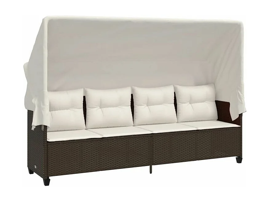 Salon de jardin avec coussins 5 pcs marron résine tressée