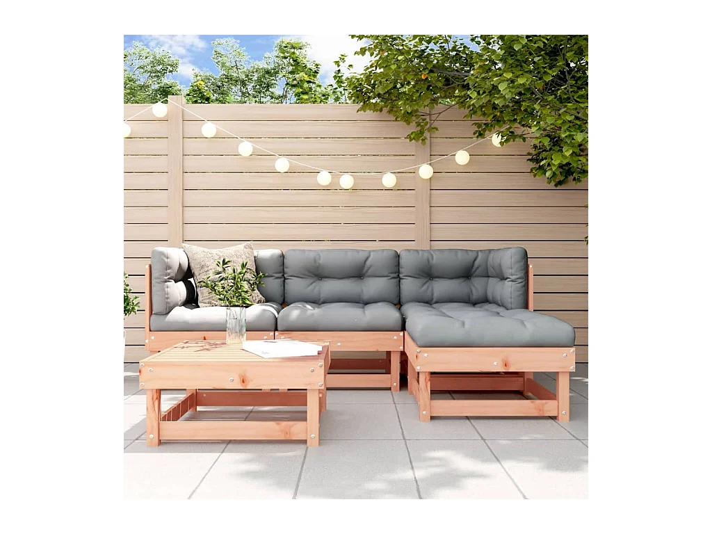 Salon de jardin 5 pcs bois massif douglas
