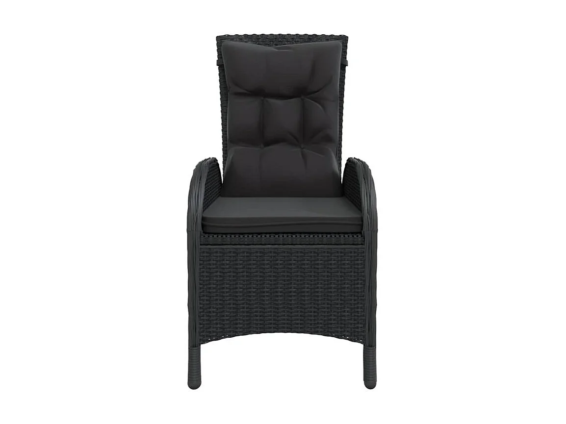 Mobilier de bistro de jardin 3 pcs Résine tressée Noir