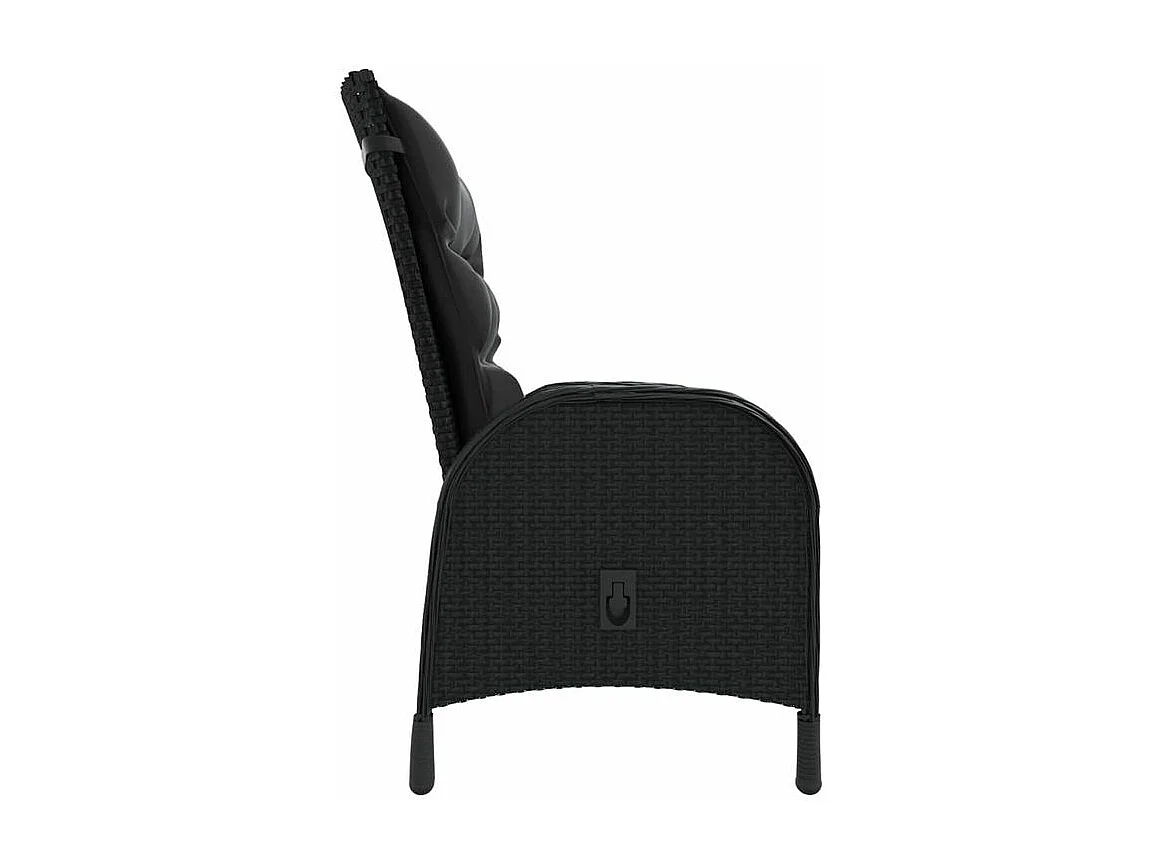 Mobilier de bistro de jardin 3 pcs Résine tressée Noir