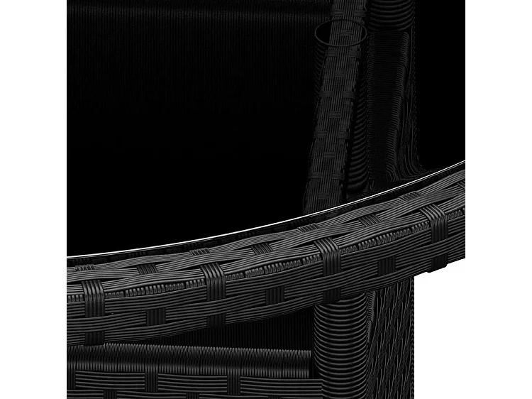 Mobilier de bistro de jardin 3 pcs Résine tressée Noir