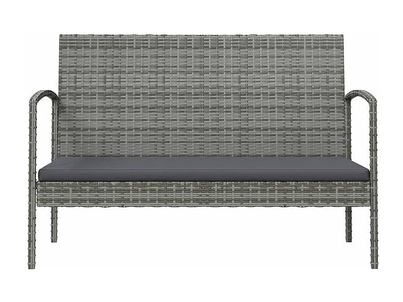 Salon de jardin 8 pcs avec coussins résine tressée gris