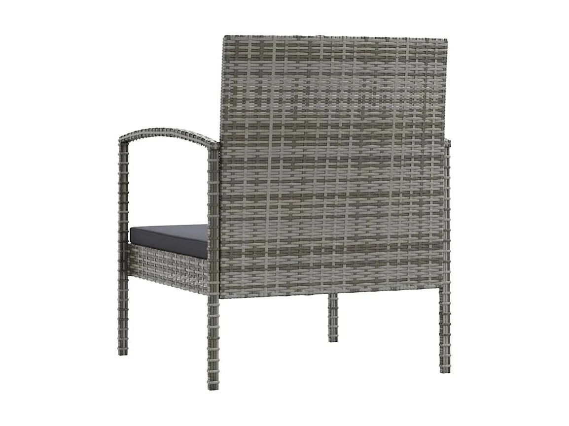 Salon de jardin 8 pcs avec coussins résine tressée gris