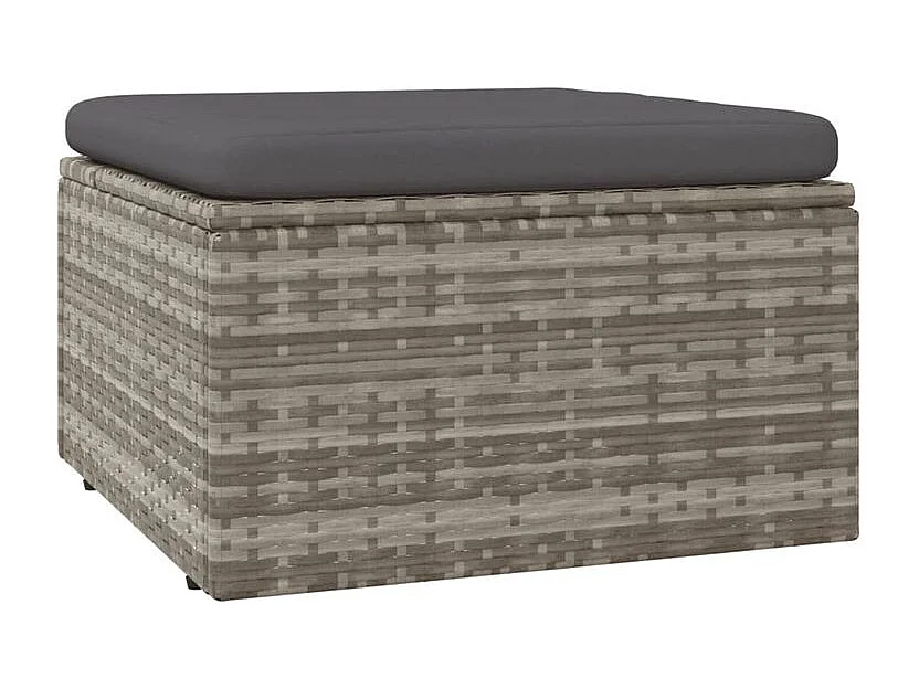 Salon de jardin 5 pcs avec coussins Gris Résine tressée