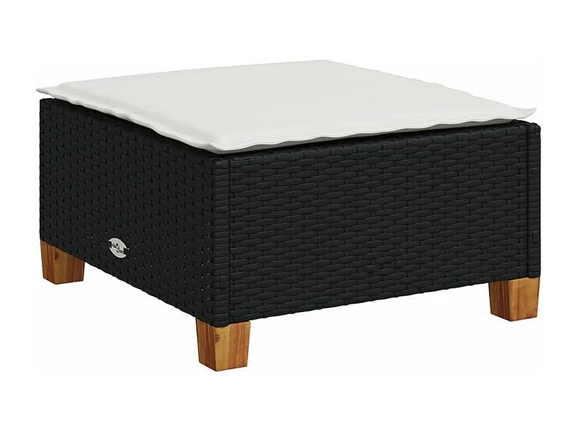 Salon de jardin 8 pcs avec coussins noir résine tressée