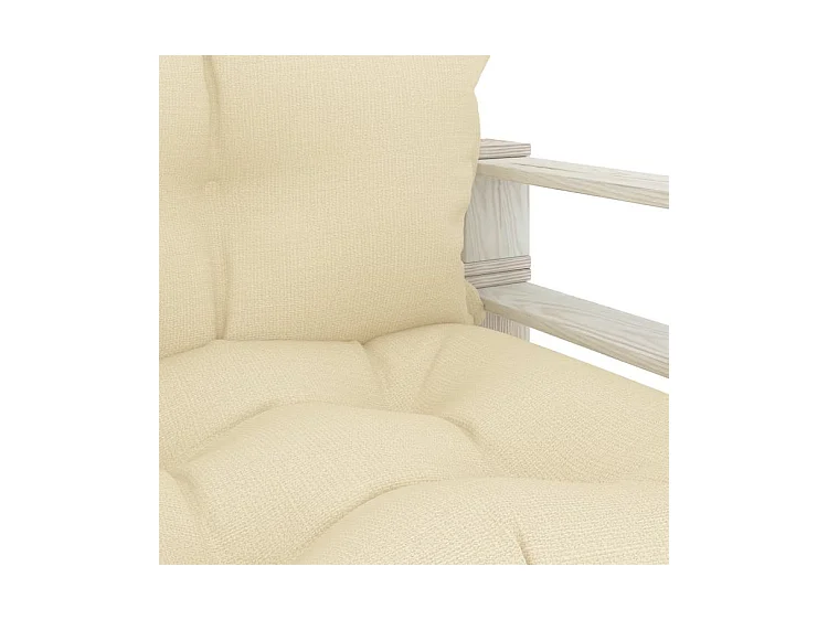 Canapé palette de jardin avec coussins crème Bois