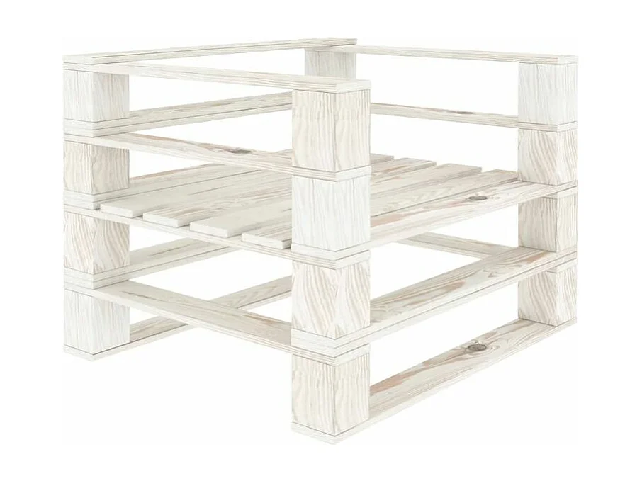 Canapé palette de jardin avec coussins crème Bois