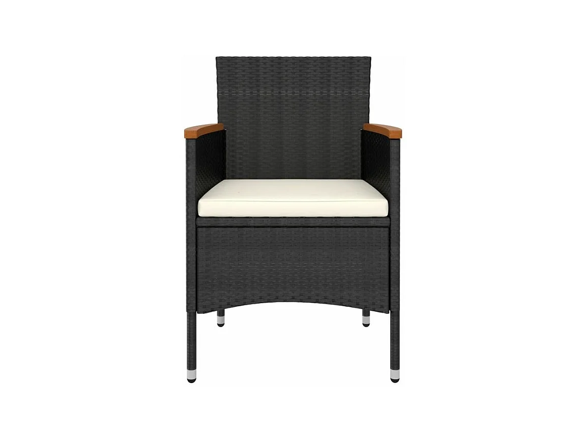 Salon de jardin 5 pcs Résine tressée Noir