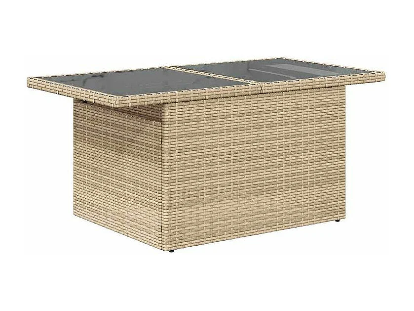 Salon de jardin avec coussins 8 pcs beige résine tressée