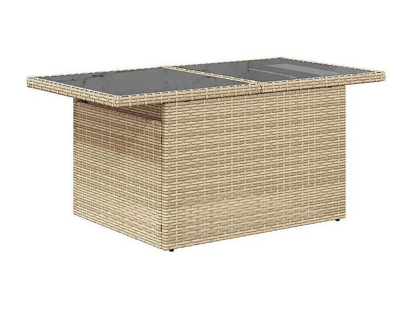 Salon de jardin avec coussins 5 pcs beige résine tressée