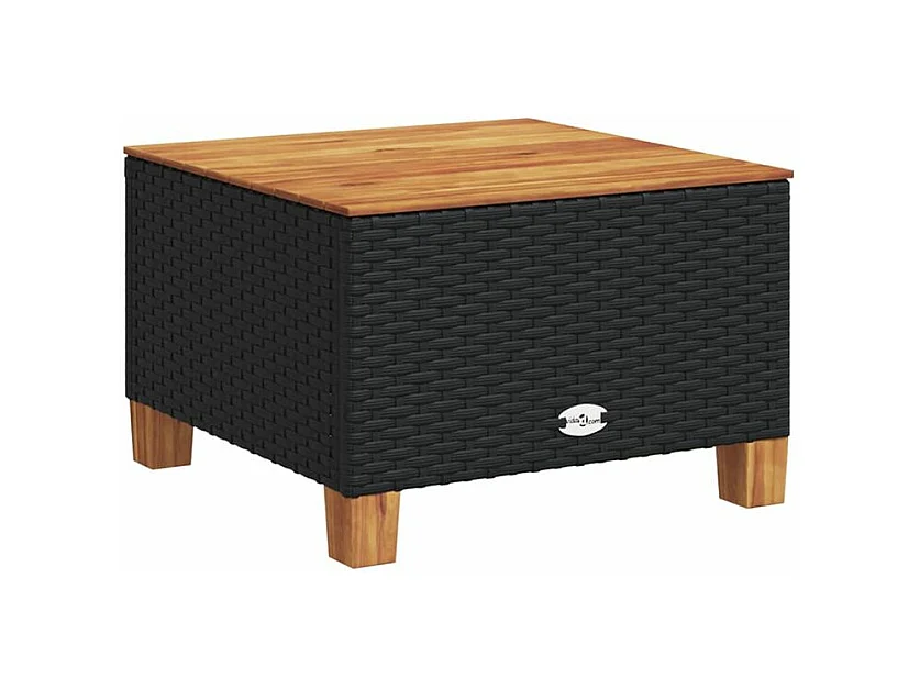 Salon de jardin 8 pcs avec coussins noir résine tressée