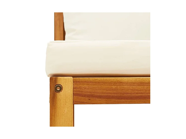 Canapé d'angle de jardin avec coussins bois massif d'acacia