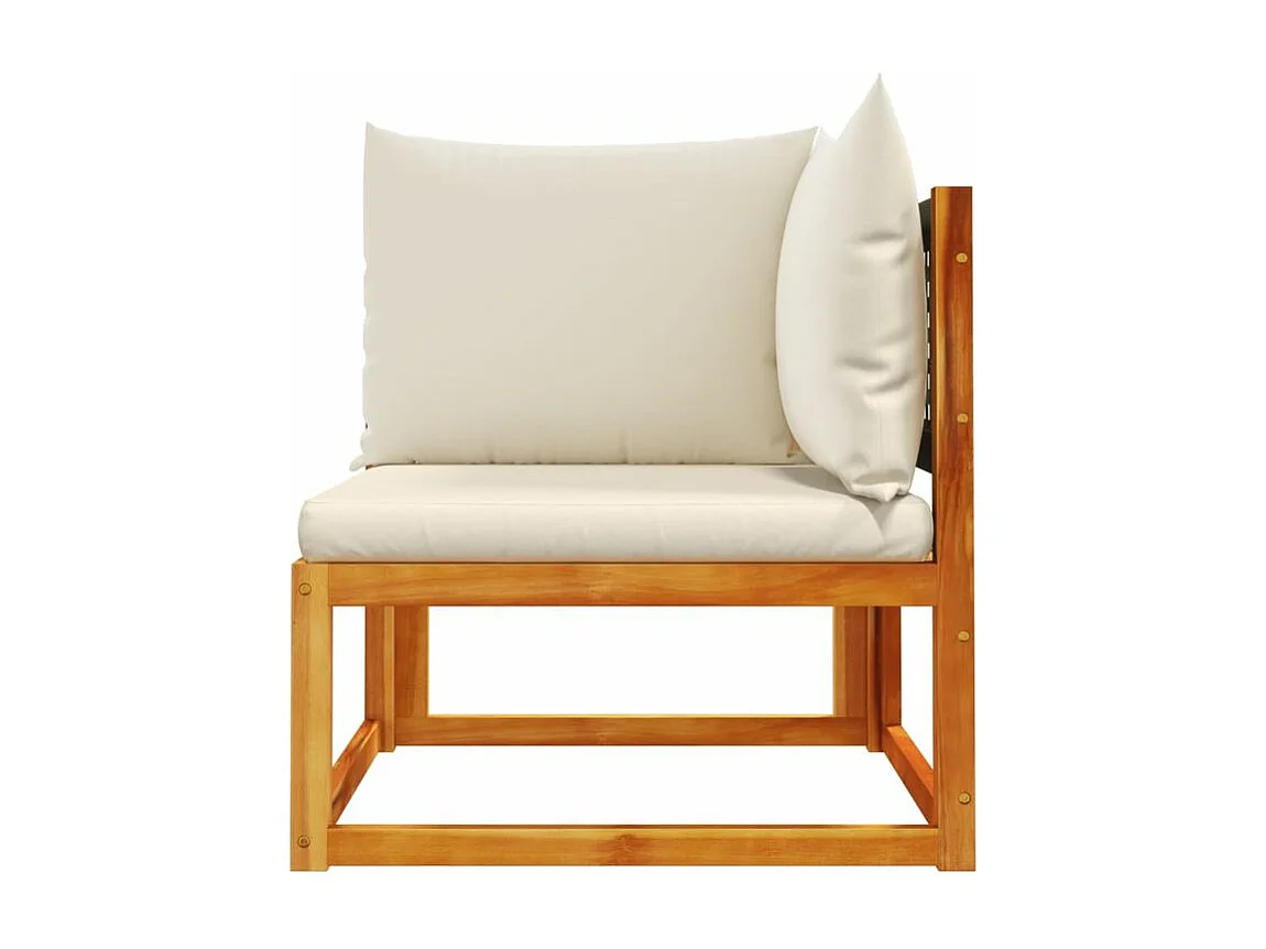 Canapé d'angle de jardin avec coussins bois massif d'acacia