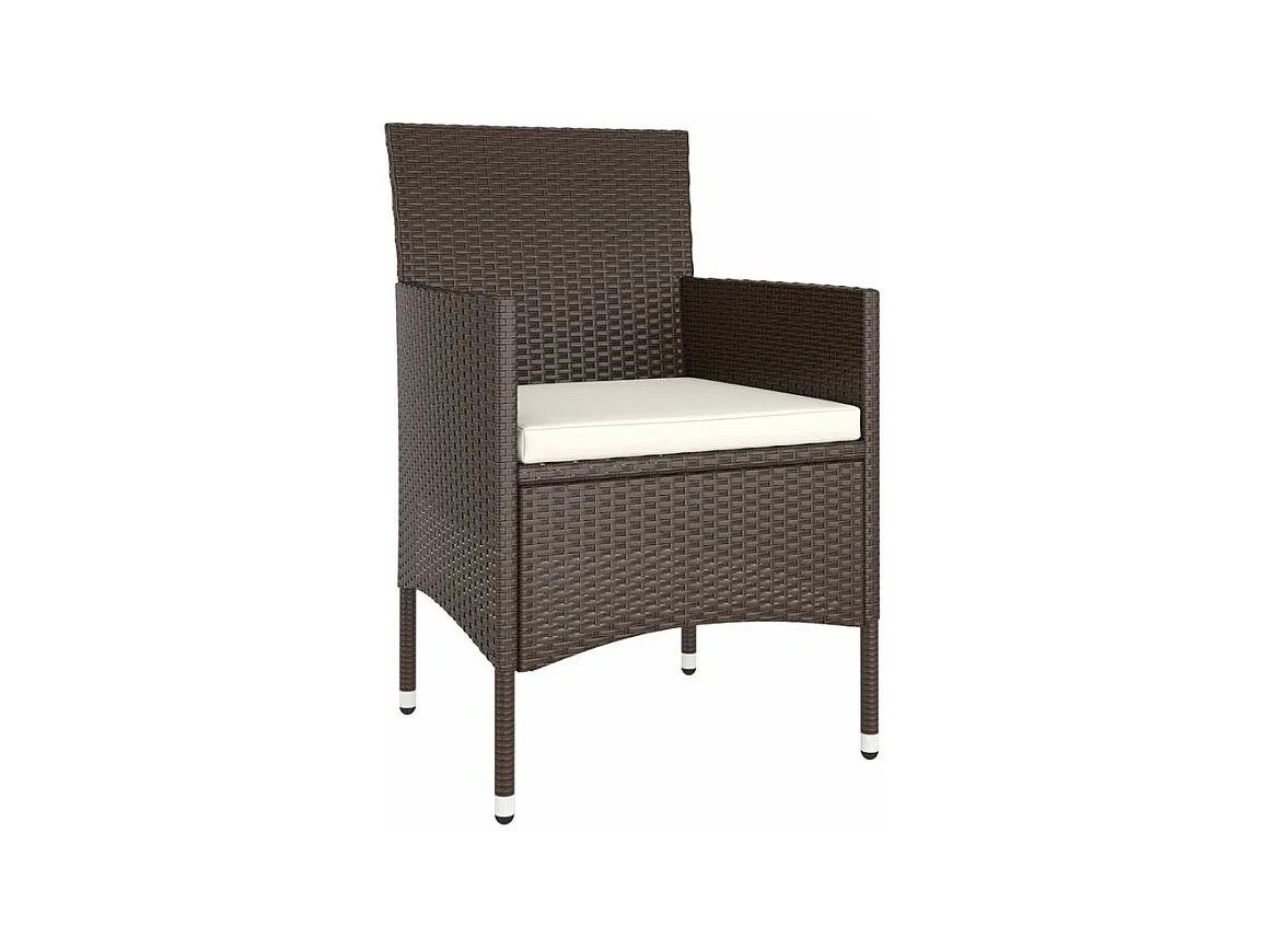 Mobilier de salle à manger de jardin 5pcs Résine tressée Marron