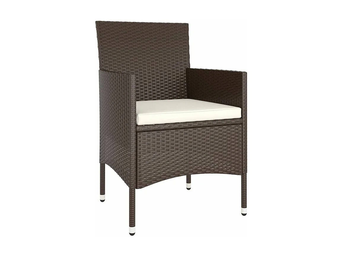 Mobilier de salle à manger de jardin 5pcs Résine tressée Marron