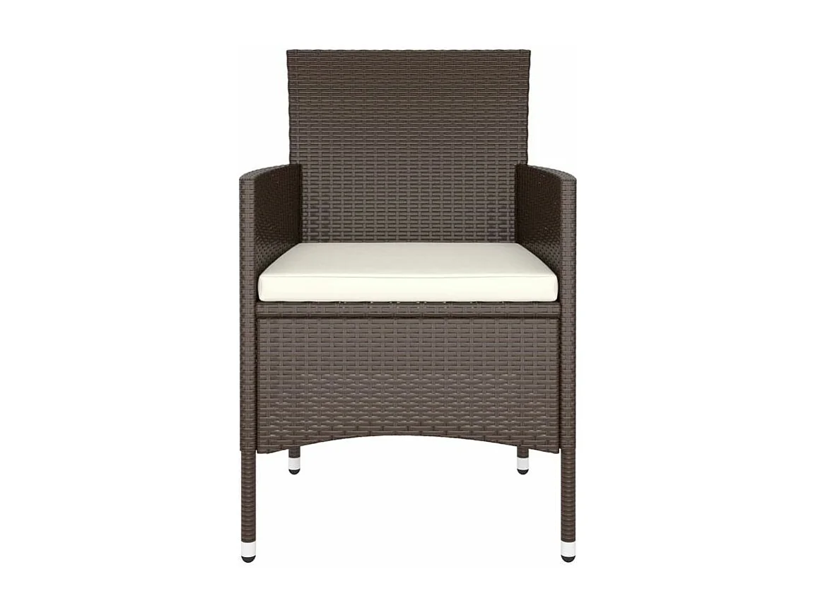 Mobilier de salle à manger de jardin 5pcs Résine tressée Marron