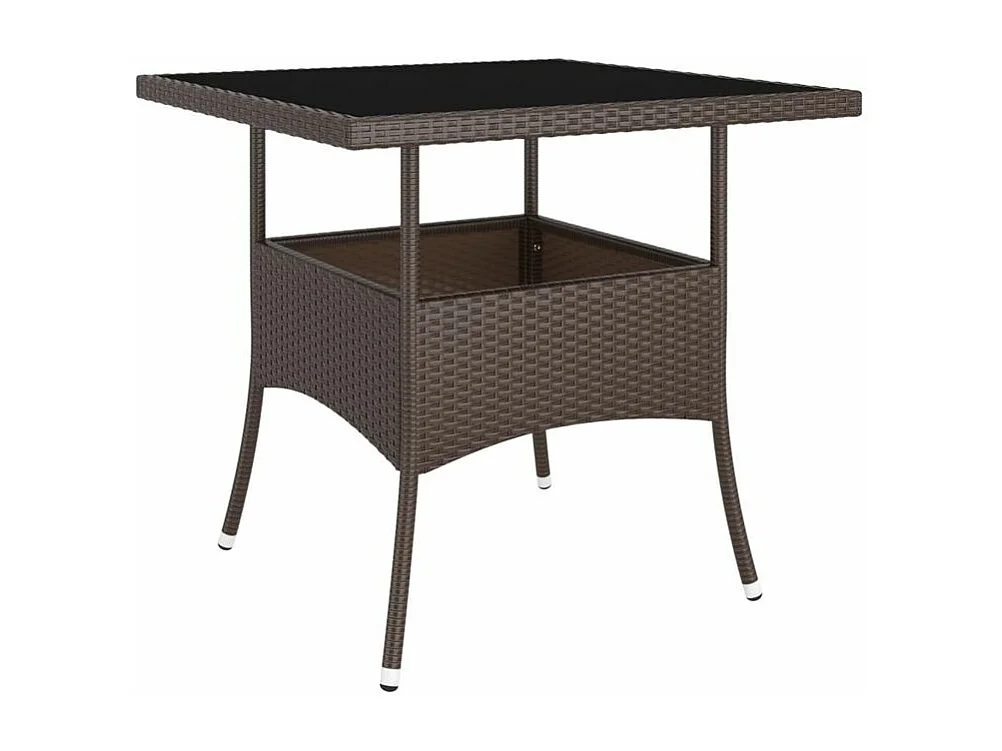 Mobilier de salle à manger de jardin 5pcs Résine tressée Marron