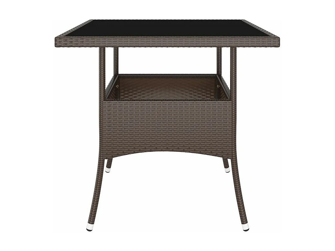 Mobilier de salle à manger de jardin 5pcs Résine tressée Marron