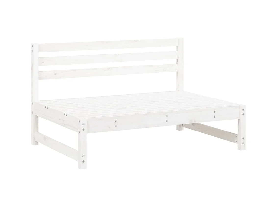 Salon de jardin 2 pcs blanc bois de pin massif