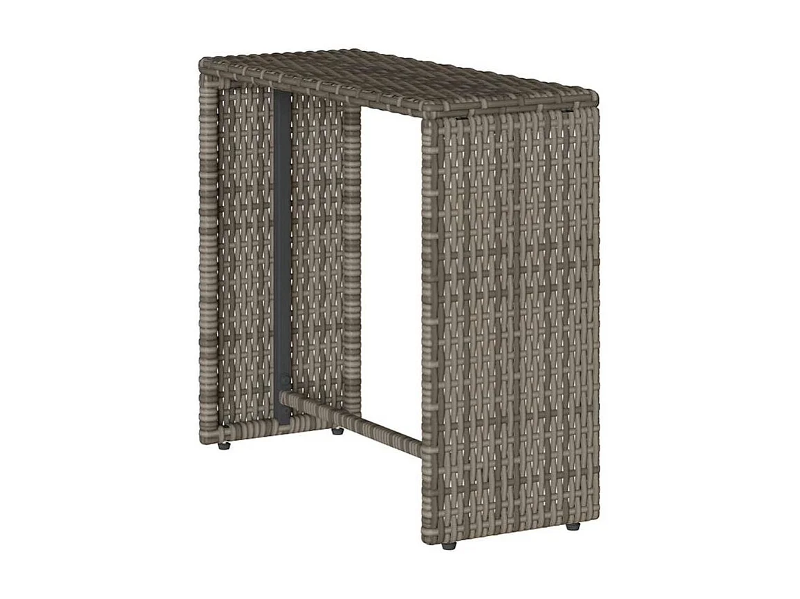 Salon de jardin 5 pcs avec coussins empilable gris polyrotin