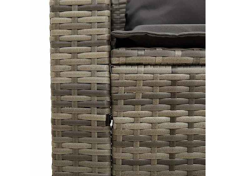 Salon de jardin 5 pcs avec coussins empilable gris polyrotin