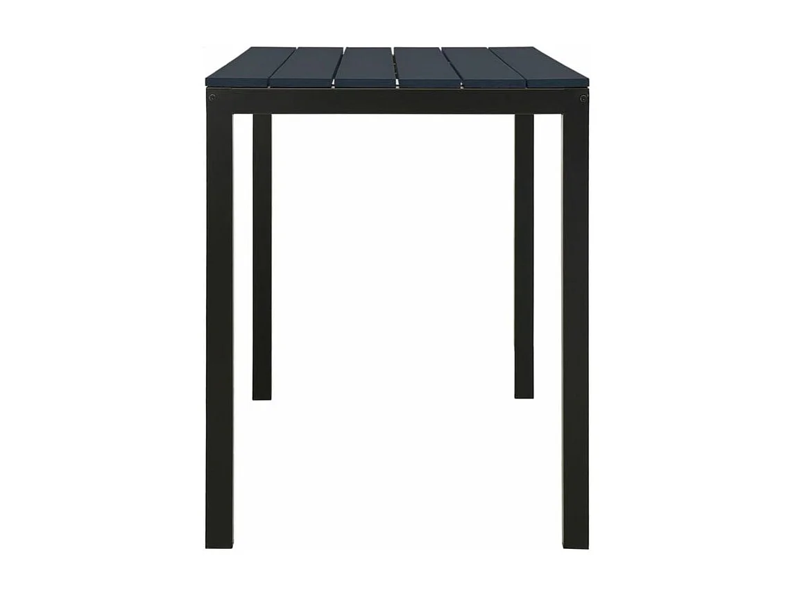 Ensemble à manger de jardin 3 pcs acier et WPC noir