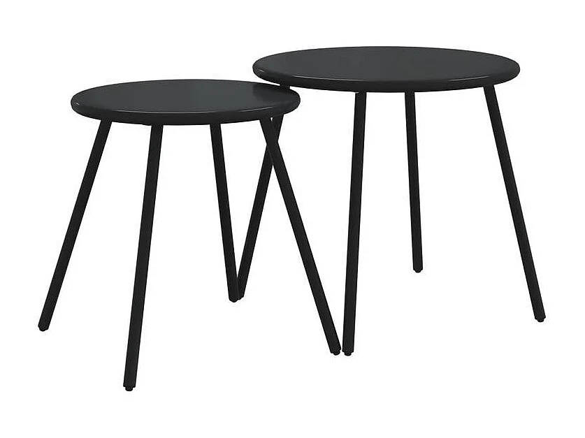 Ensemble de meubles de balcon 4 pcs avec coussins acier noir