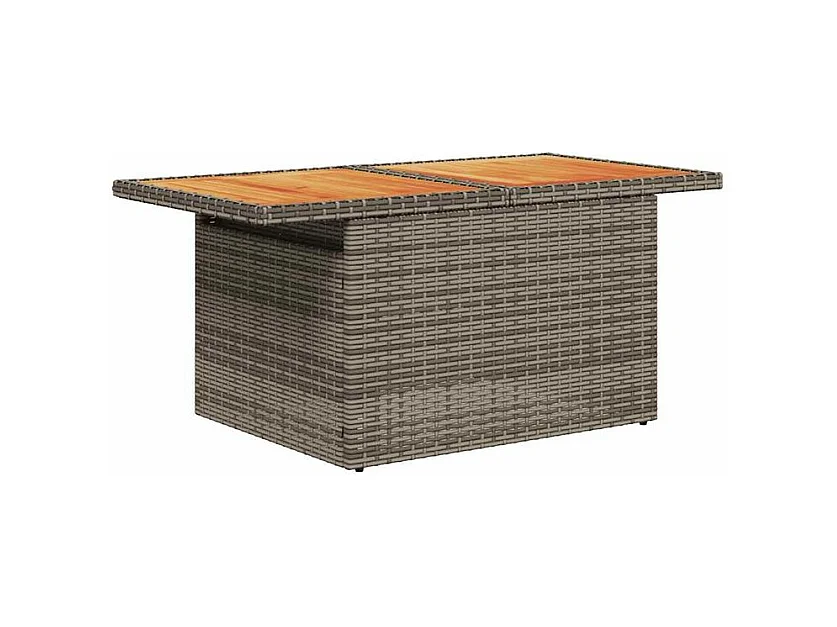 Salon de jardin 6 pcs avec coussins gris résine tressée