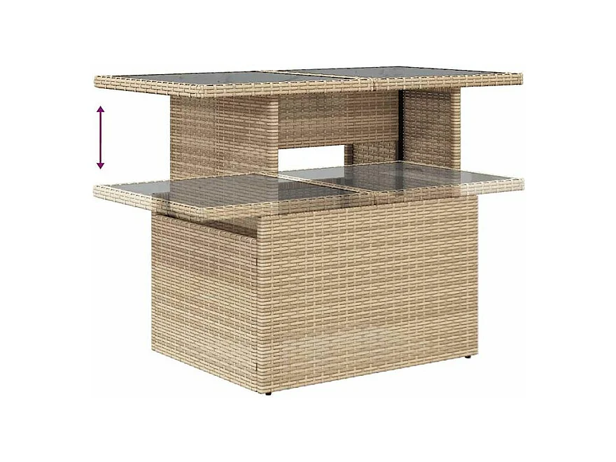 Salon de jardin avec coussins 6 pcs beige résine tressée